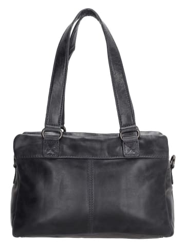micmacbags Leder-Schultertasche in Schwarz - (B)28 x (H)19 x (T)10 cm