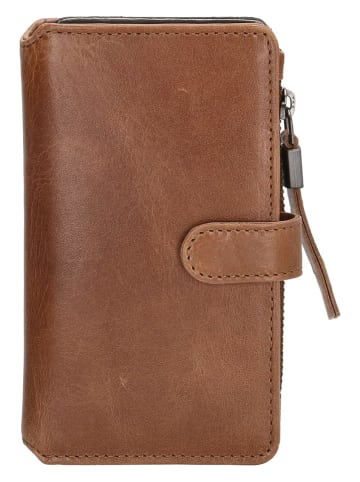 micmacbags Leder-Handytasche in Hellbraun - (B)9 x (H)15 x (T)3 cm