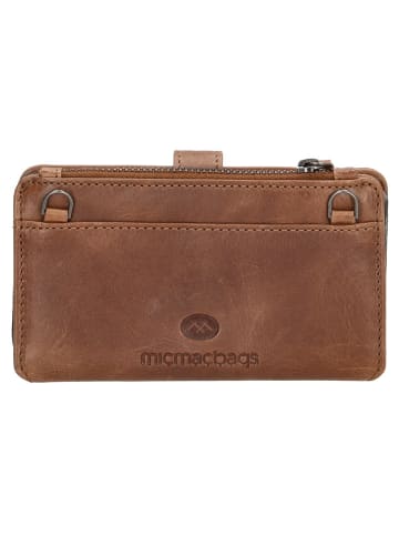 micmacbags Leder-Handytasche in Hellbraun - (B)9 x (H)15 x (T)3 cm
