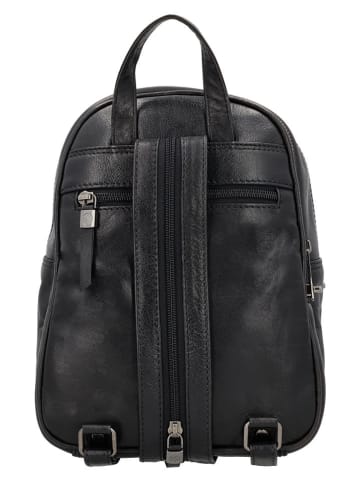 Beagles Leder-Rucksack in Schwarz - (B)20 x (H)27 x (T)12 cm