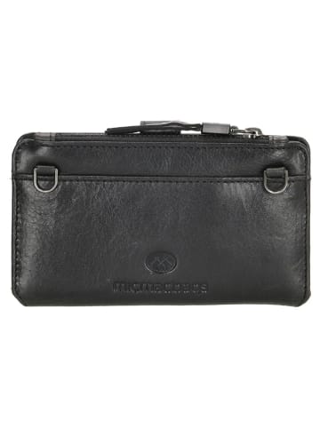 micmacbags Leder-Handytasche in Schwarz - (B)9 x (H)15 x (T)3 cm