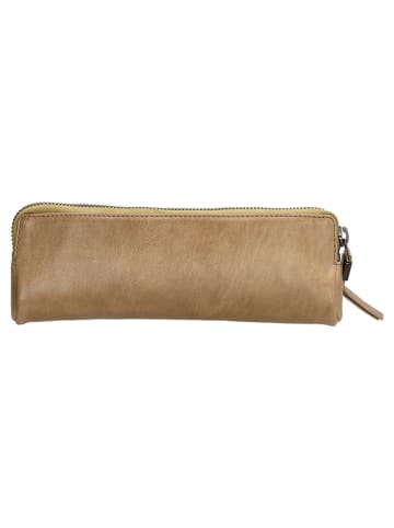 micmacbags Leder-Federmäppchen in Beige - (B)22 x (H)8 x (T)3 cm