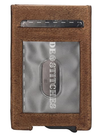 HIDE & STITCHES Leder-Kartenetui "Idaho" in Hellbraun - (B)7 x (H)10 x (T)1 cm