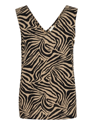 Kaffe Top in Beige/ Schwarz
