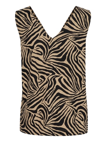 Kaffe Top in Beige/ Schwarz