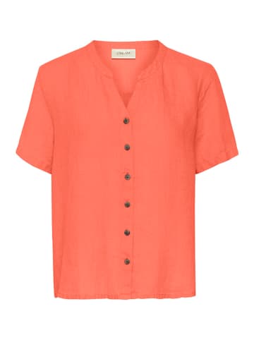 Cream Leinen-Bluse in Orange