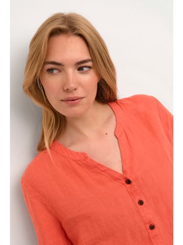 Cream Leinen-Bluse in Orange