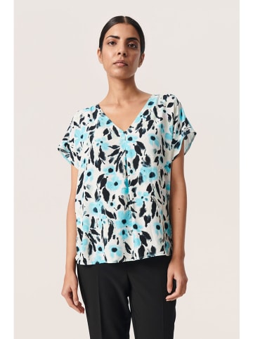Soaked in Luxury Blouse turquoise/wit