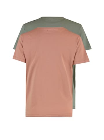 trendyol 2er-Set: Shirts in Altrosa/ Oliv