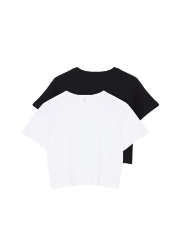 trendyol 2er-Set: Shirts in Weiß/ Schwarz