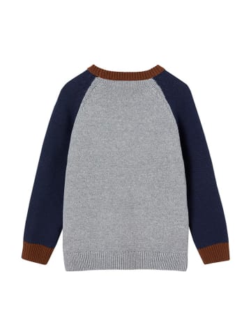 vertbaudet Pullover in Grau/ Dunkelblau