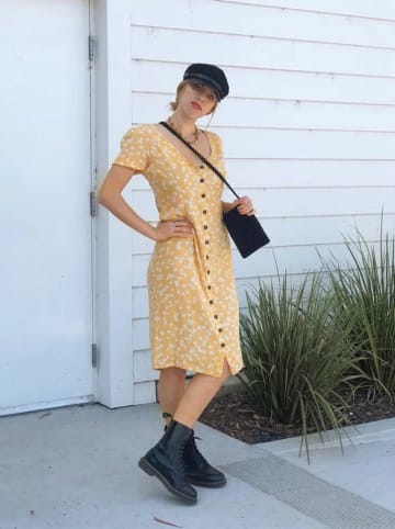 Dr. Martens Skórzane botki w kolorze czarnym