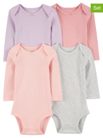 carter's 4er-Set: Bodys in Lila/ Rosa/ Grau
