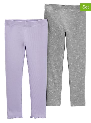 carter's 2-delige set: leggings paars/grijs