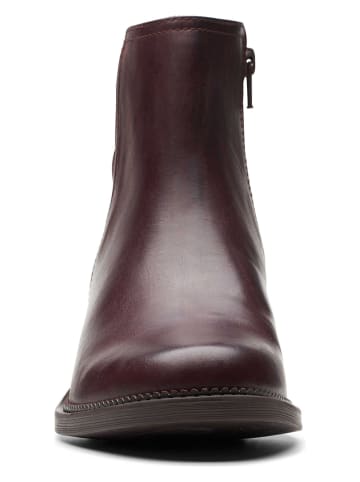 Clarks Skórzane botki "Maye Palm" w kolorze czerwonym