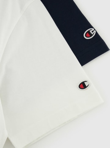 Champion 2er-Set: Shirts  in Dunkelblau/ Weiß