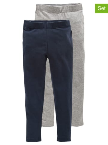 Kidsworld 2-delige set: leggings donkerblauw/grijs