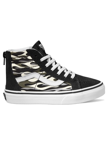 Vans Skórzane sneakersy "SK8-Hi Zip" w kolorze czarno-oliwkowym
