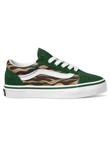 Vans Leder-Sneakers "Old Skool" in Grün/ Khaki