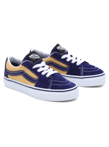 Vans Leder-Sneakers "SK8-Low" in Dunkelblau/ Hellbraun