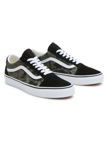 Vans Leder-Sneakers "Old Skool" in Schwarz/ Khaki