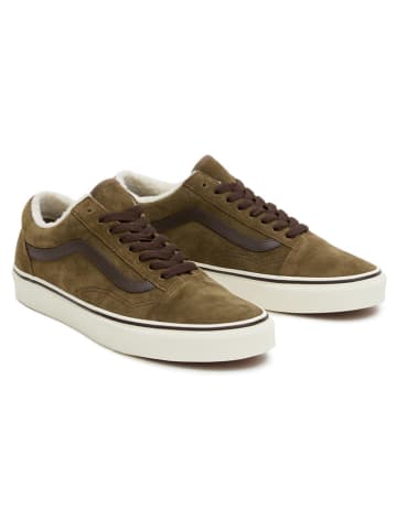 Vans Skórzane sneakersy "Old Skool" w kolorze khaki