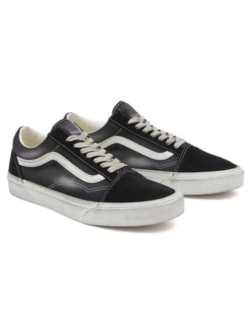 Vans Leder-Sneakers "Old Skool" in Schwarz/ Anthrazit