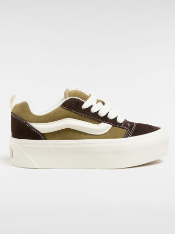 Vans Leder-Sneakers "Knu Stack" in Braun/ Khaki/ Creme