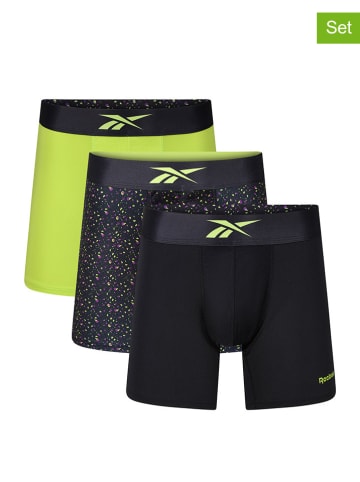 Reebok 3er-Set: Boxershorts "Trainer" in Gelb/ Schwarz