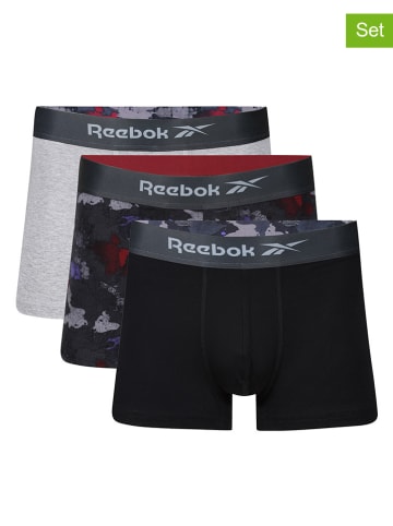 Reebok Bokserki (3 pary) "Anders" w kolorze czarno-szarym