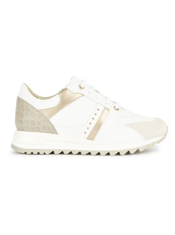 Geox Leren sneakers "Tabelya" wit/goudkleurig