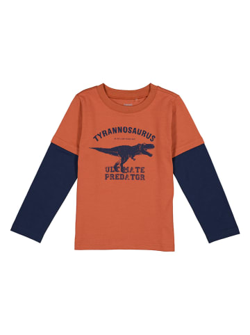 lamino Longsleeve in Orange/ Dunkelblau