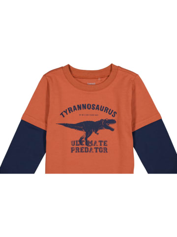 lamino Longsleeve in Orange/ Dunkelblau