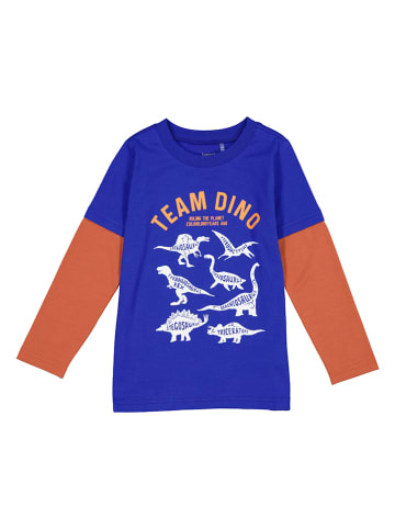 lamino Longsleeve in Blau/ Orange