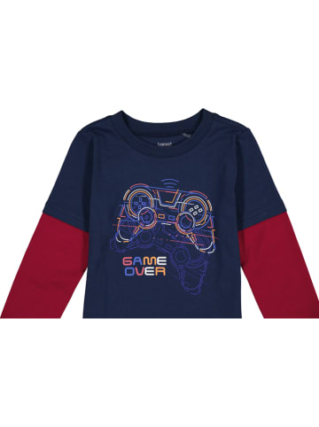 lamino Longsleeve in Dunkelblau/ Rot