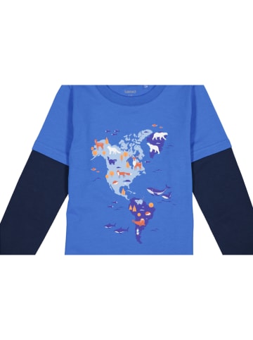 lamino Longsleeve in Blau/ Dunkelblau