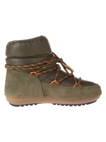 Moon Boot Leren winterboots "Low" kaki