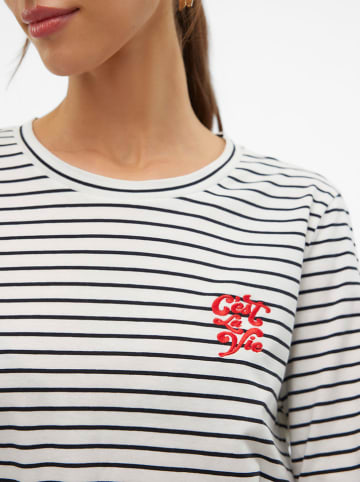 Vero Moda Longsleeve in Weiß/ Schwarz