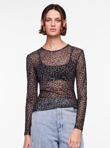 Pieces Longsleeve grijs/zwart