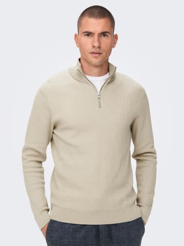 ONLY & SONS Sweter w kolorze beżowym