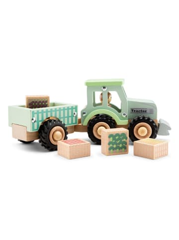 New Classic Toys Traktor mit Anhänger "Gemüse" - ab 18 Monaten
