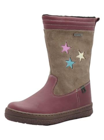 El Naturalista Leder-Winterstiefel in Beige/ Altrosa