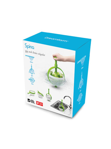 Dreamfarm Salatschleuder ''Spina'' in Grün - (B)21,7 x (H)11,2 x (T)30,5 cm