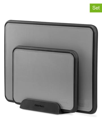 Dreamfarm 2er-Set: Schneidebretter "Dreamfarm " in Grau - (L)35 x (B)24,5 x (H)1,5 cm
