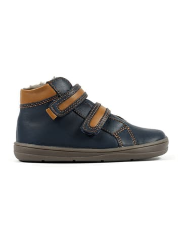 Richter Shoes Leder-Barfußschuhe "Dash" in Dunkelblau