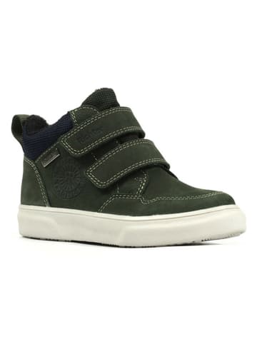 Richter Shoes Leder-Sneakers "Leandro" in Dunkelgrün