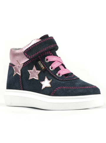 Richter Shoes Leder-Sneakers "Alessa" in Dunkelblau/ Rosa