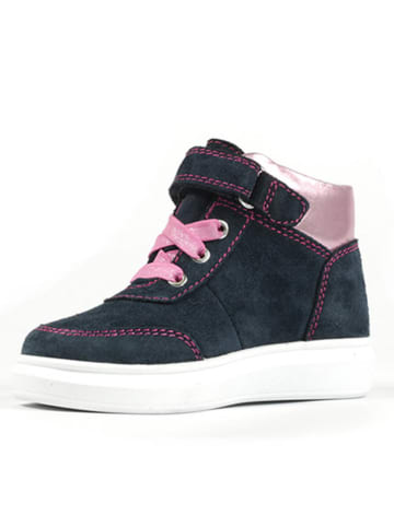 Richter Shoes Leder-Sneakers "Alessa" in Dunkelblau/ Rosa