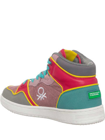Benetton Sneakersy w kolorze jasnoróżowo-różowo-turkusowym