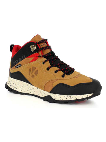 Kimberfeel Leder-Wanderschuhe "Marek" in Hellbraun/ Schwarz/ Rot